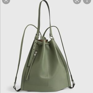 ALLSAINTS ALPHA CONTRAST LEATHER BACKPACK (SAGE GREEN)